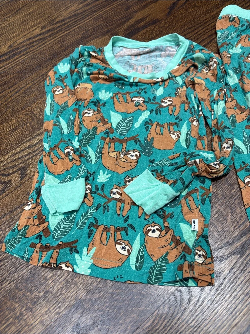 Gymboree Teal Green Sloth-Print Pajama Set